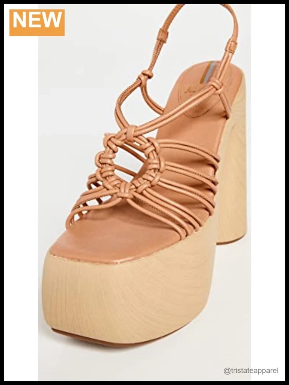 Platform Heeled Sandals Faux Leather Ankle Strap Formal